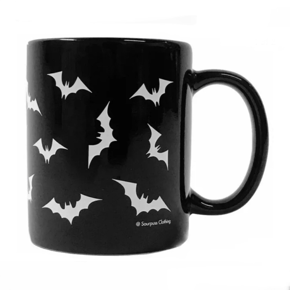 Sourpuss Luna Bats Mug Coffee Tea Drinkware Home Kitchen Dining Decor Halloween